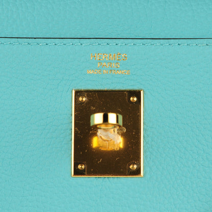 Hermes Togo Kelly Retourne 32 Bleu Atoll 15 of 24