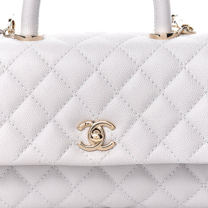 Chanel Caviar Quilted Mini Coco Handle Flap Light Grey 12 of 12