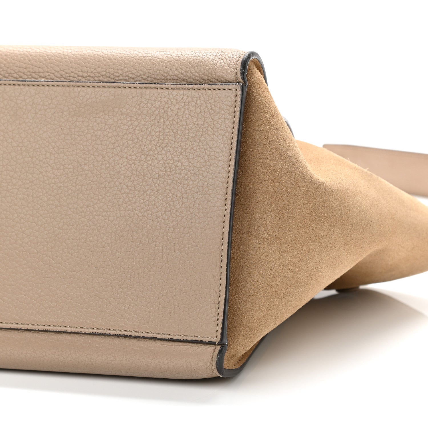 Celine Drummed Calfskin Suede Small Trapeze Dune 9 of 15
