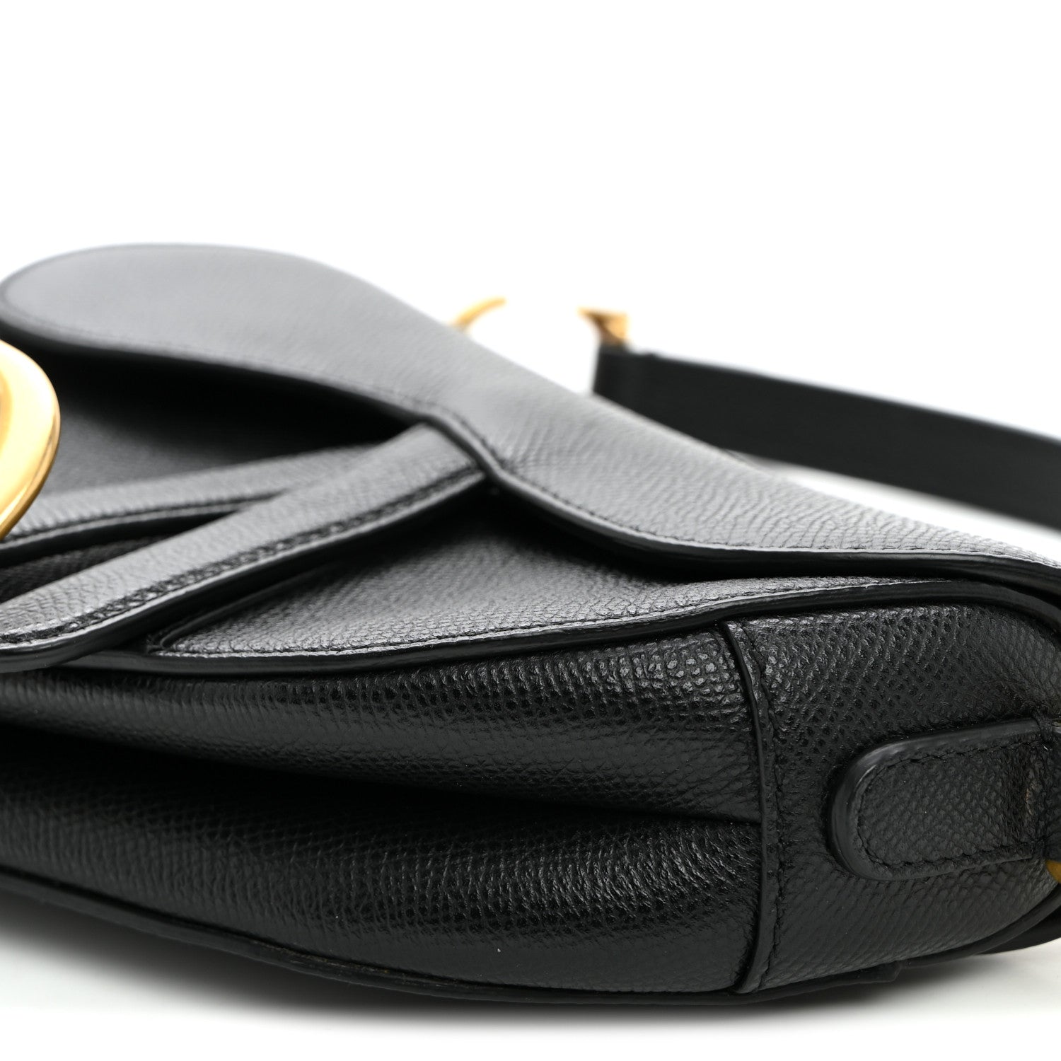 Christian Dior Grained Calfskin Mini Saddle Bag Black 10 of 11