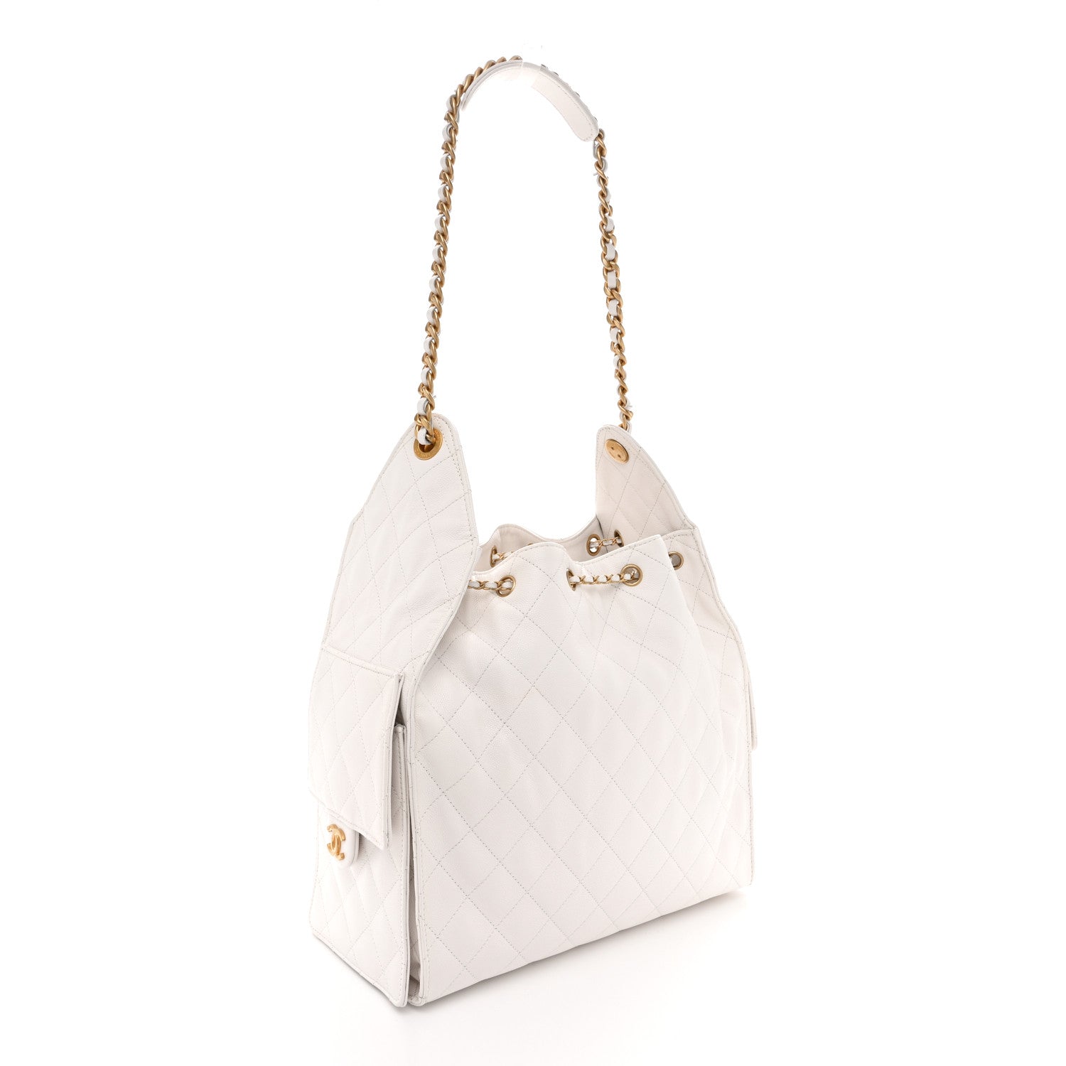 Chanel Caviar Quilted Medium Chanel 25 Handbag White 4 of 11
