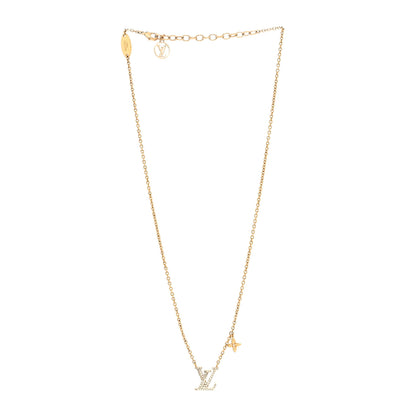 Louis Vuitton Metal Crystal LV Iconic Necklace Gold 3 of 6