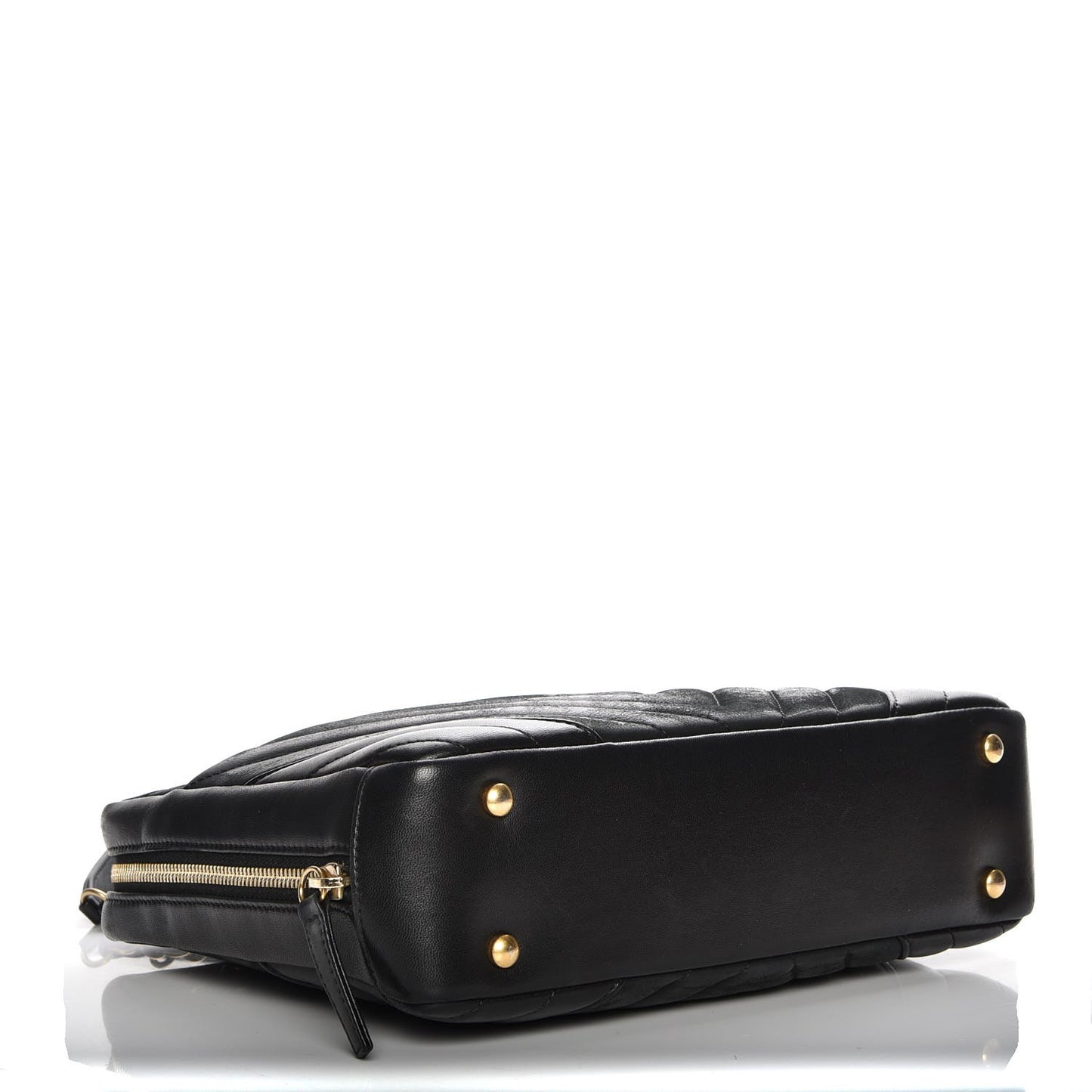 Lambskin Chevron Quilted Camera Case Black