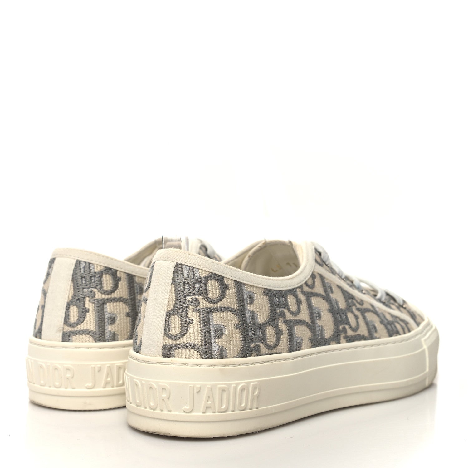 Christian Dior Canvas Oblique Walk'N'Dior Low Top Sneakers 36 Stone Grey 4 of 8