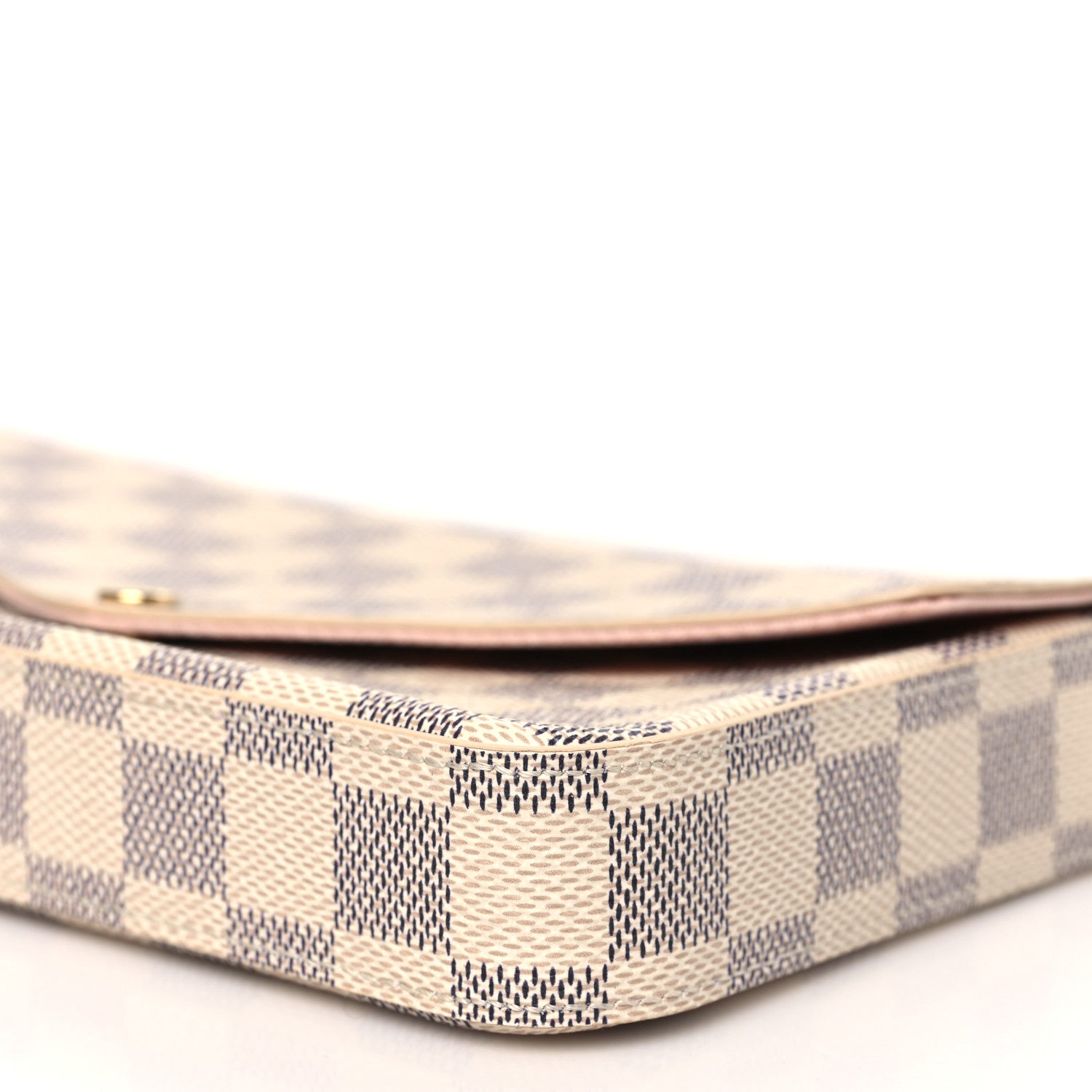 Louis Vuitton Damier Azur Pochette Felicie Chain Wallet Rose Ballerine 10 of 10
