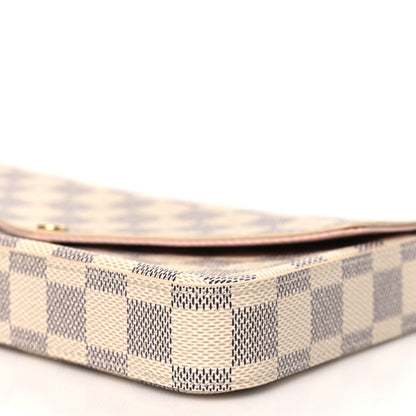 Louis Vuitton Damier Azur Pochette Felicie Chain Wallet Rose Ballerine 10 of 10