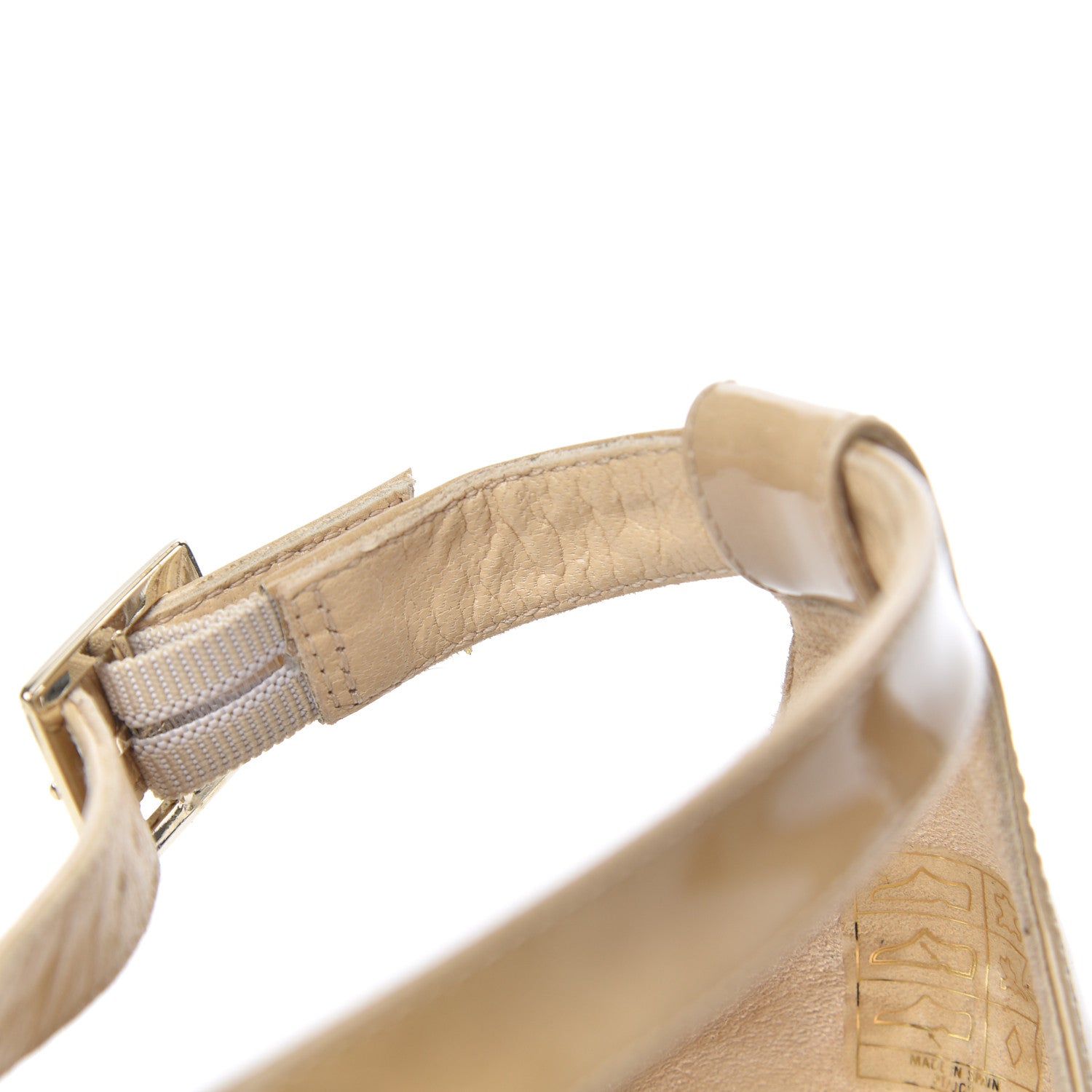 Jimmy Choo Patent Cork Portia 120 Wedge Sandals 38 Nude 8 of 23