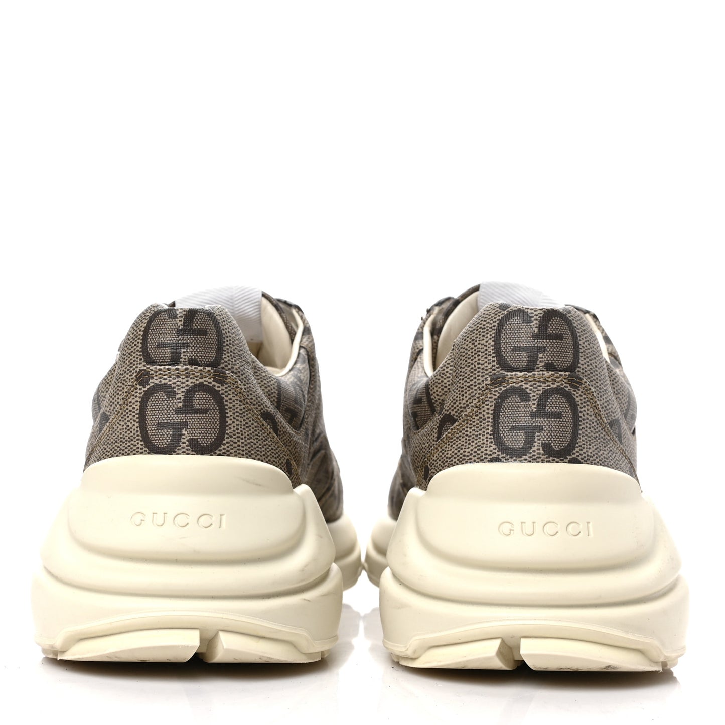 Maxi GG Supreme Monogram Gucci 100 Mens Rhyton Sneakers 9.5 Beige Ebony
