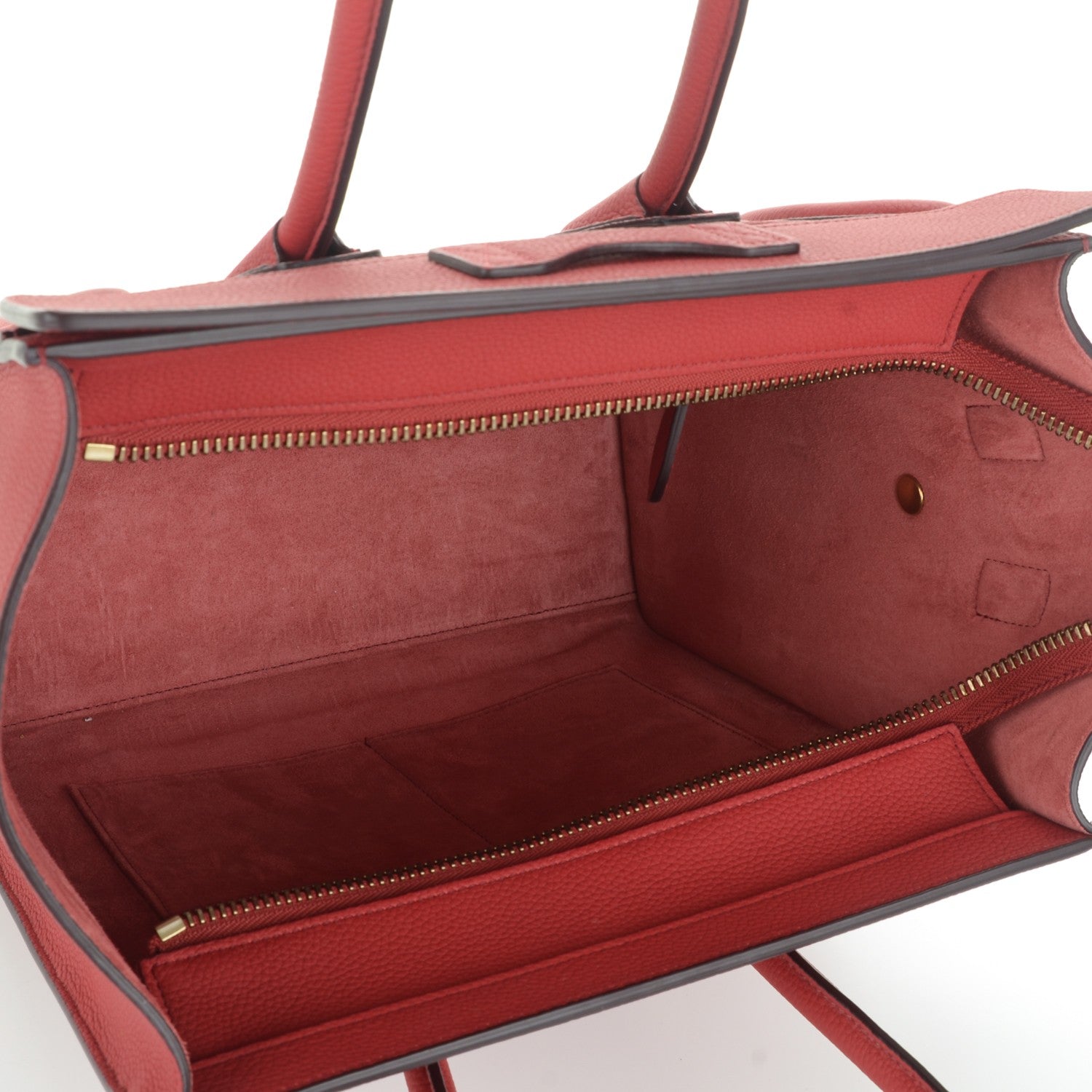 Celine Baby Grained Calfskin Micro Luggage Red 5 of 8
