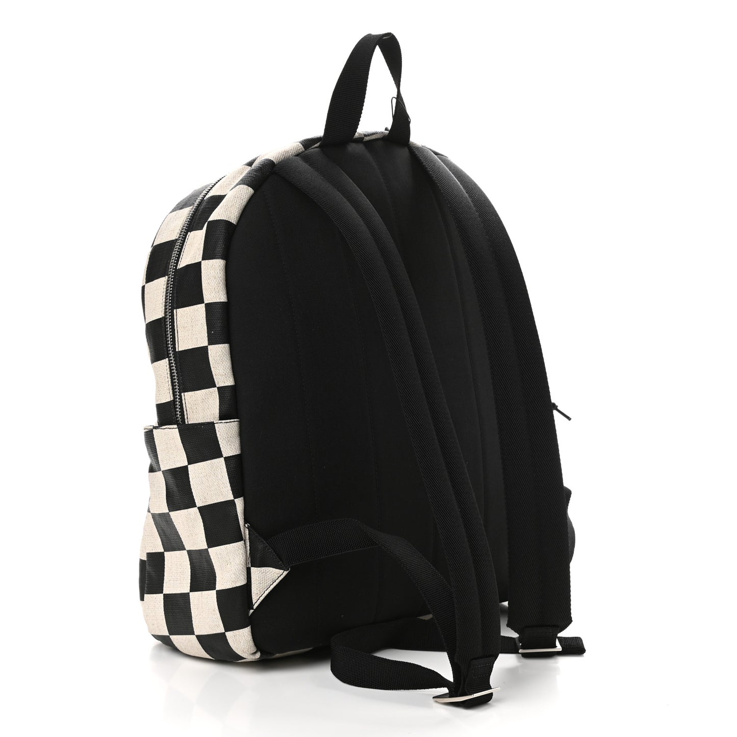 Calfskin Checked Print Nuxx Backpack Black White