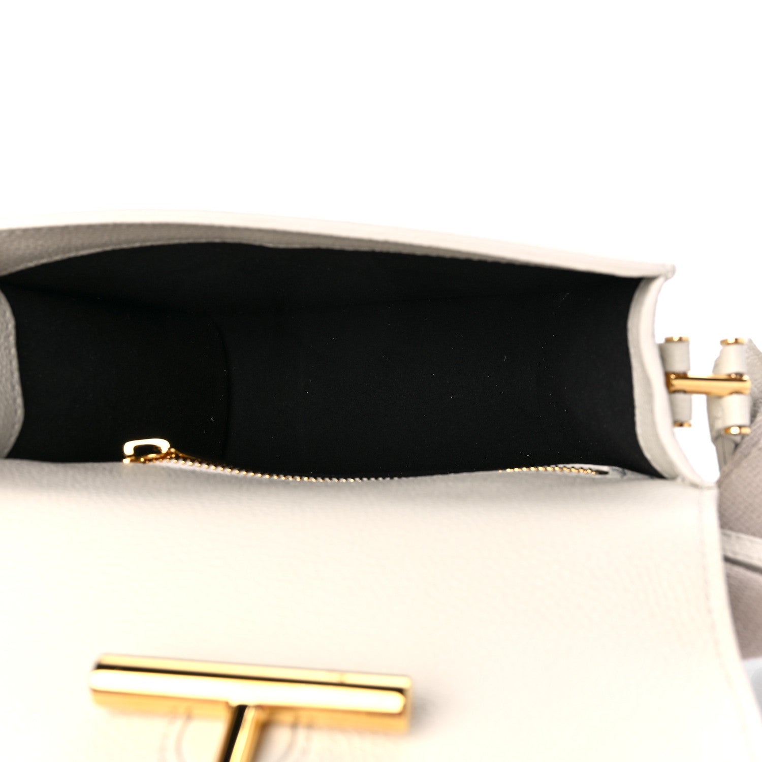 Tom Ford Grained Calfskin T Clasp Tara Crossbody Bag White 4 of 9