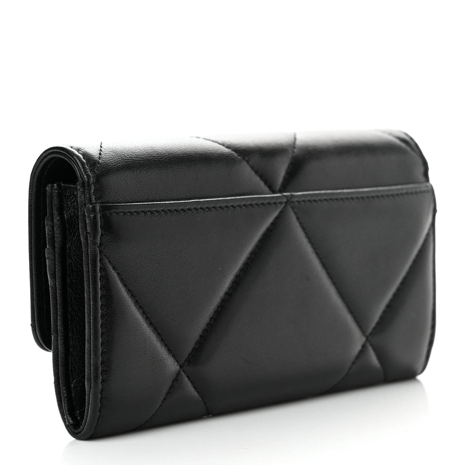 Chanel Lambskin Quilted Chanel 19 Flap Wallet Black 3 of 11