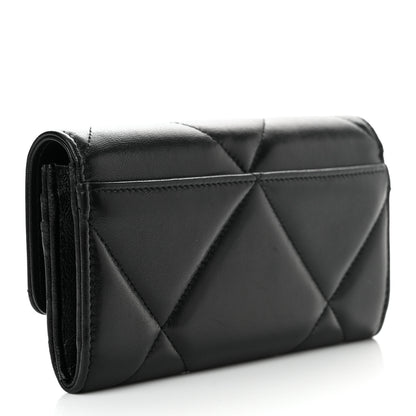 Chanel Lambskin Quilted Chanel 19 Flap Wallet Black 3 of 11