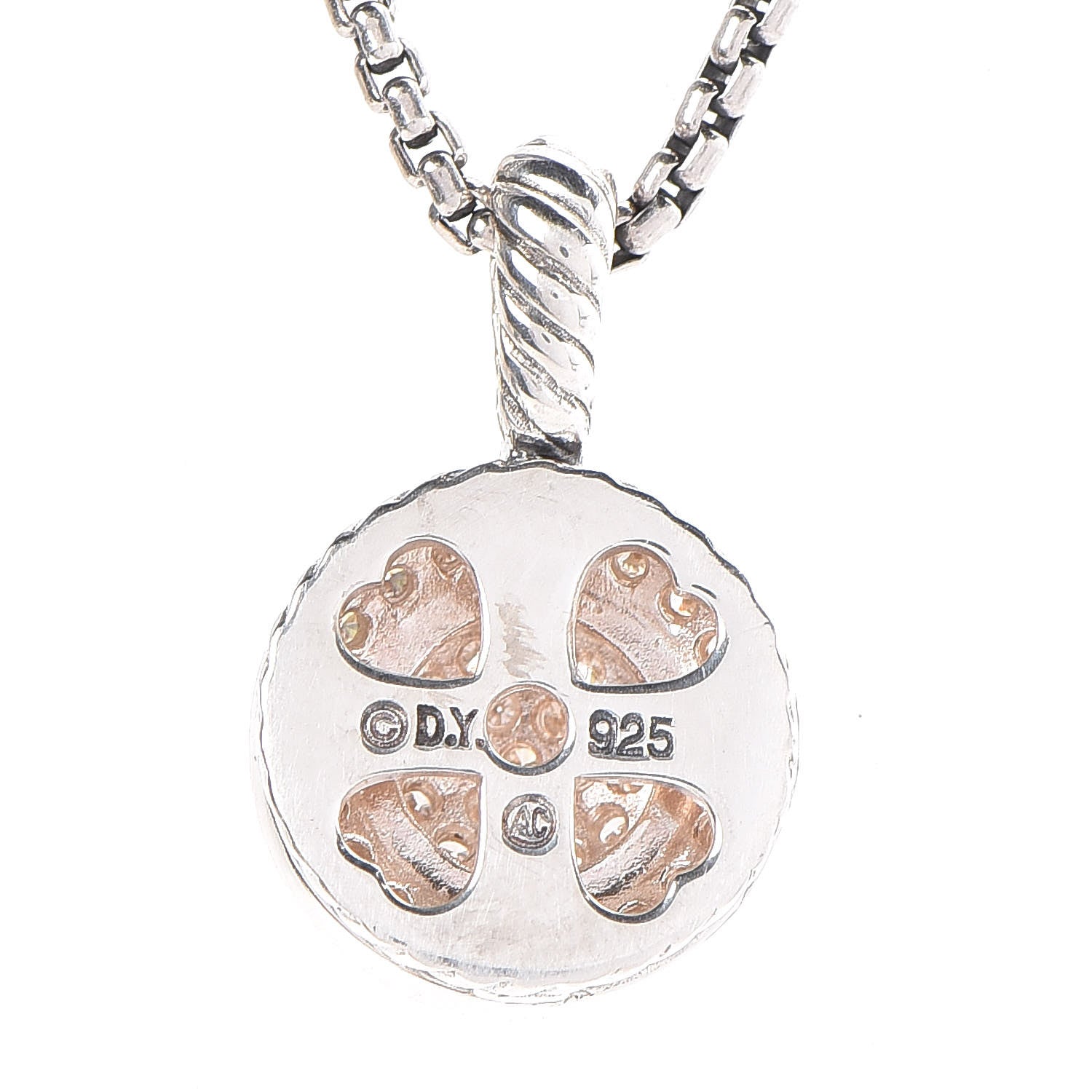 David Yurman Sterling Silver Diamond 8mm Petite Cerise Pendant Necklace 4 of 4