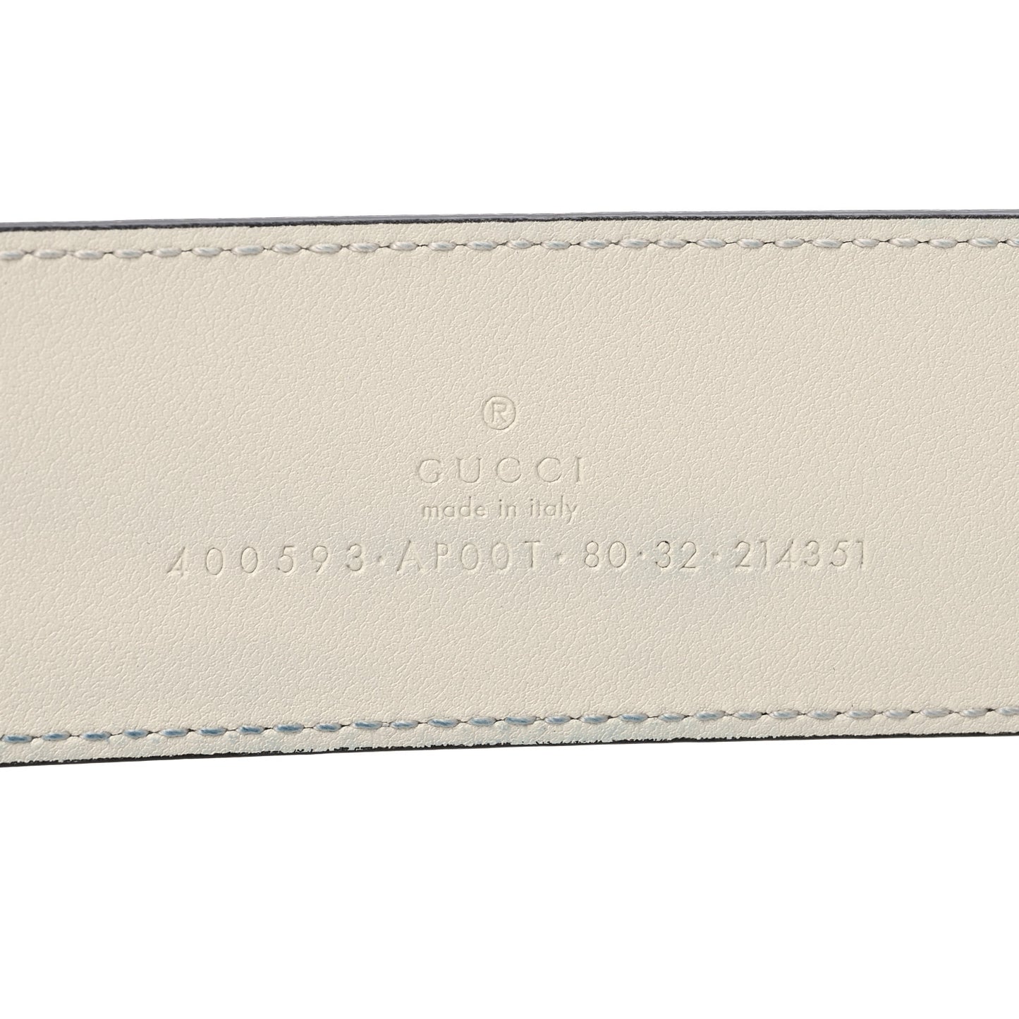 Calfskin Double G 40mm Belt 80 32 Mystic White