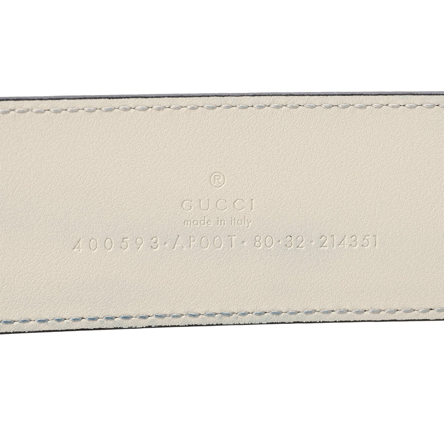 Gucci Calfskin Double G 40mm Belt 80 32 Mystic White 3 of 8