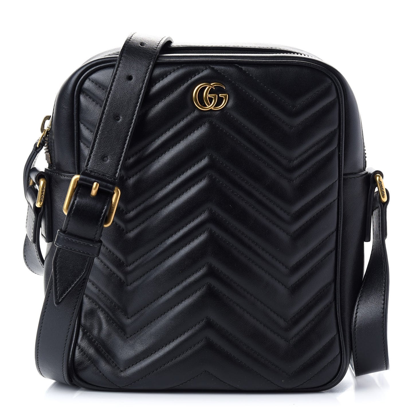 Calfskin Matelasse GG Marmont Travel Bag Black