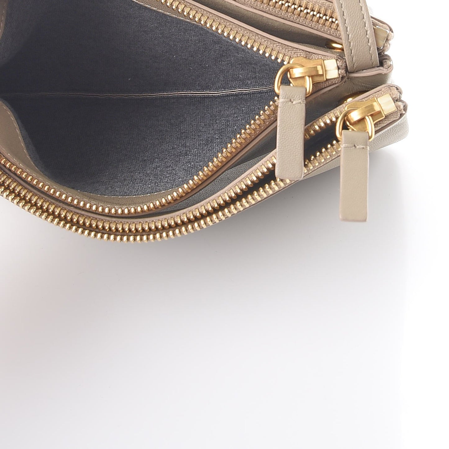 Lambskin Small Trio Crossbody Bag Beige