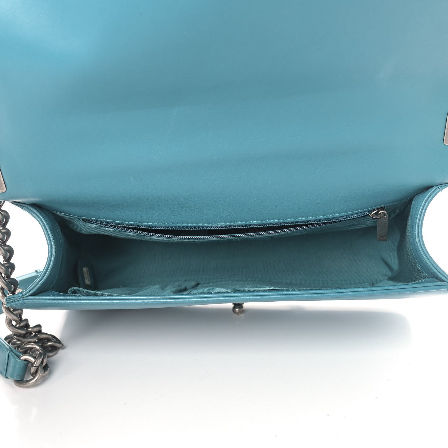 Lambskin Quilted New Medium Boy Flap Turquoise
