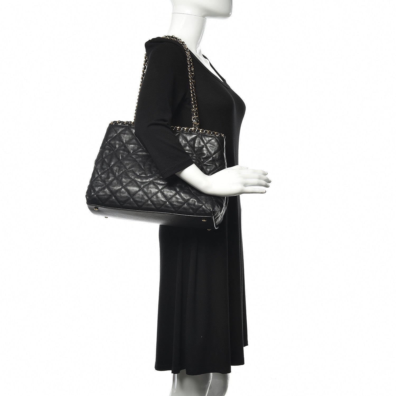 Chanel Calfskin Quilted Small Chain Me Tote Black 2 of 16