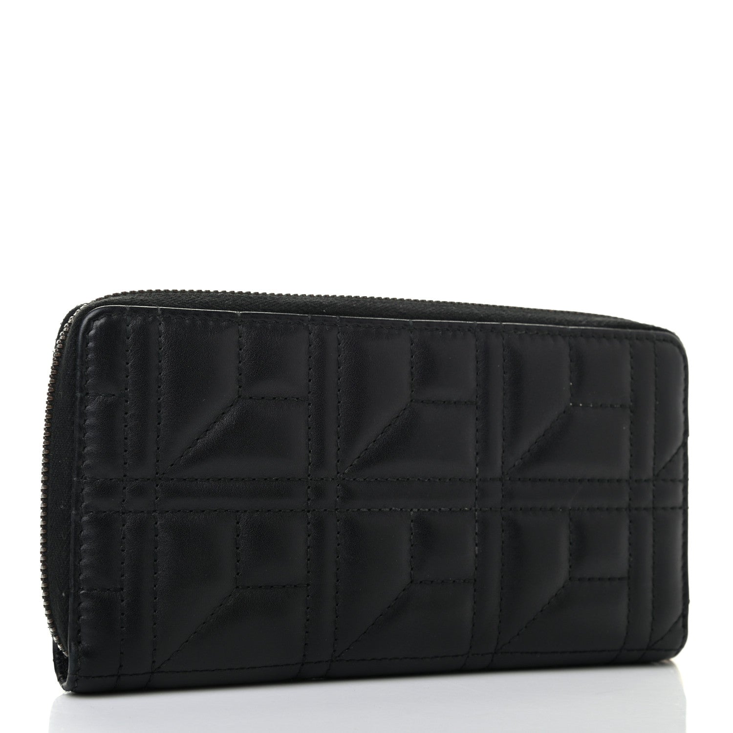 Gucci Calfskin Matelasse Pearly GG Marmont Zip Around Wallet Black 3 of 7
