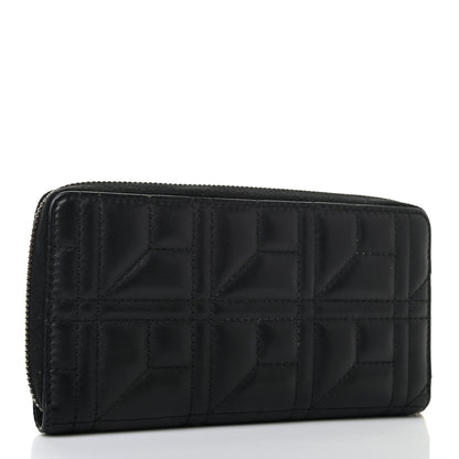 Gucci Calfskin Matelasse Pearly GG Marmont Zip Around Wallet Black 3 of 7