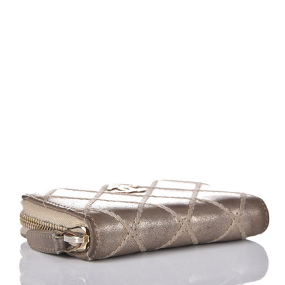 Chanel Metallic Lambskin Stitch Zip Coin Purse Gold 4 of 8