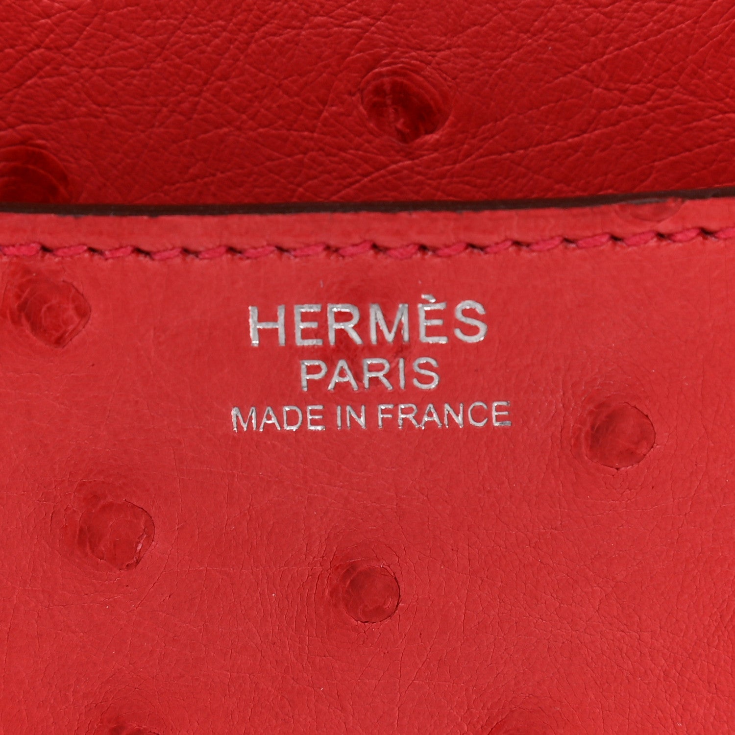 Hermes Ostrich Constance 24 Rouge Vif 6 of 9