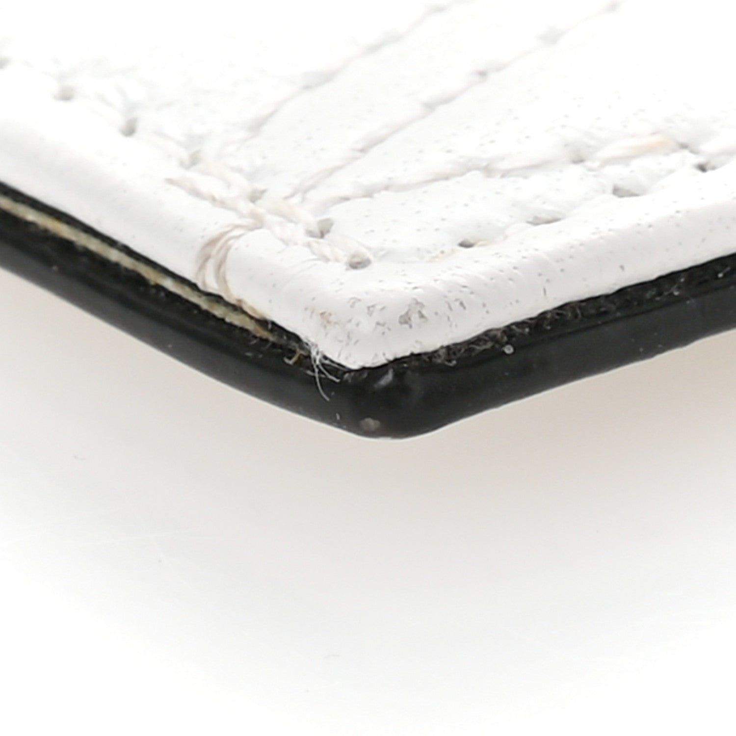 Versace Lambskin Quilted Virtus Chain Card Holder Ecru 9 of 10