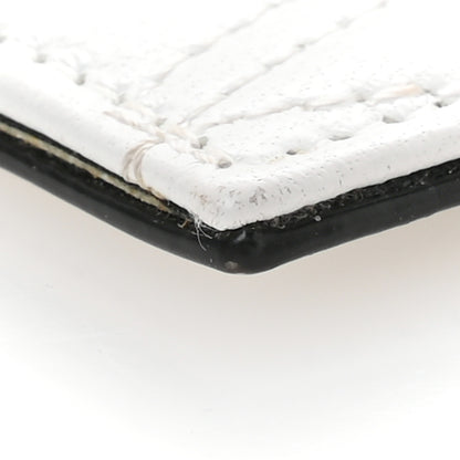 Versace Lambskin Quilted Virtus Chain Card Holder Ecru 9 of 10