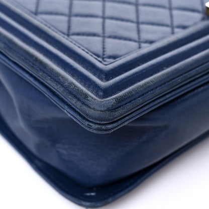 Chanel Lambskin Quilted New Medium Boy Flap Dark Blue 7 of 18