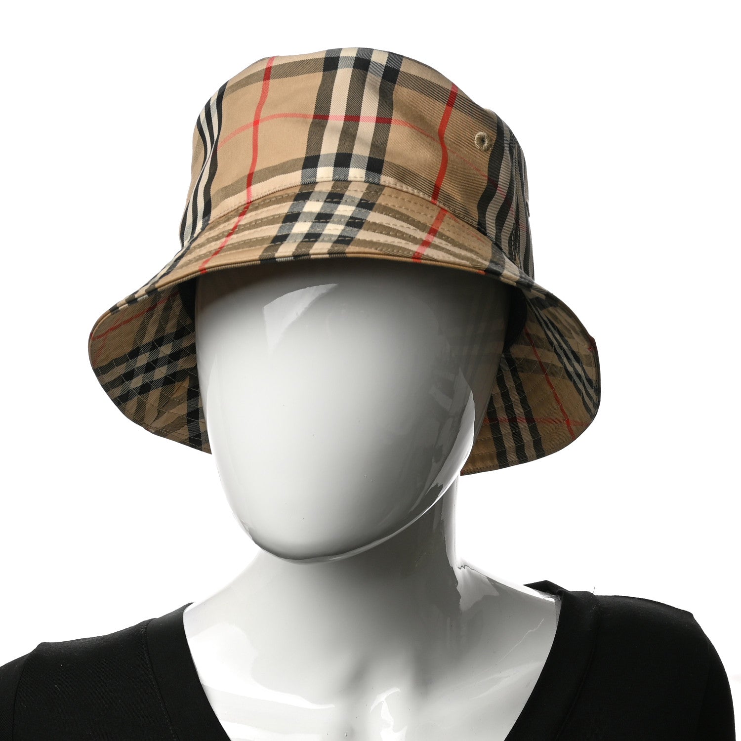 Burberry Technical Cotton Vintage Check Bucket Hat L Archive Beige 2 of 9