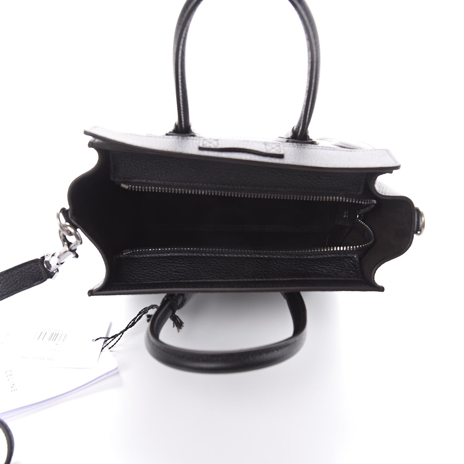 Celine Drummed Calfskin Nano Luggage Black 5 of 10