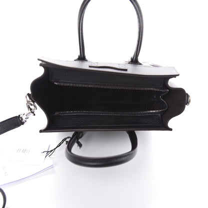 Celine Drummed Calfskin Nano Luggage Black 5 of 10