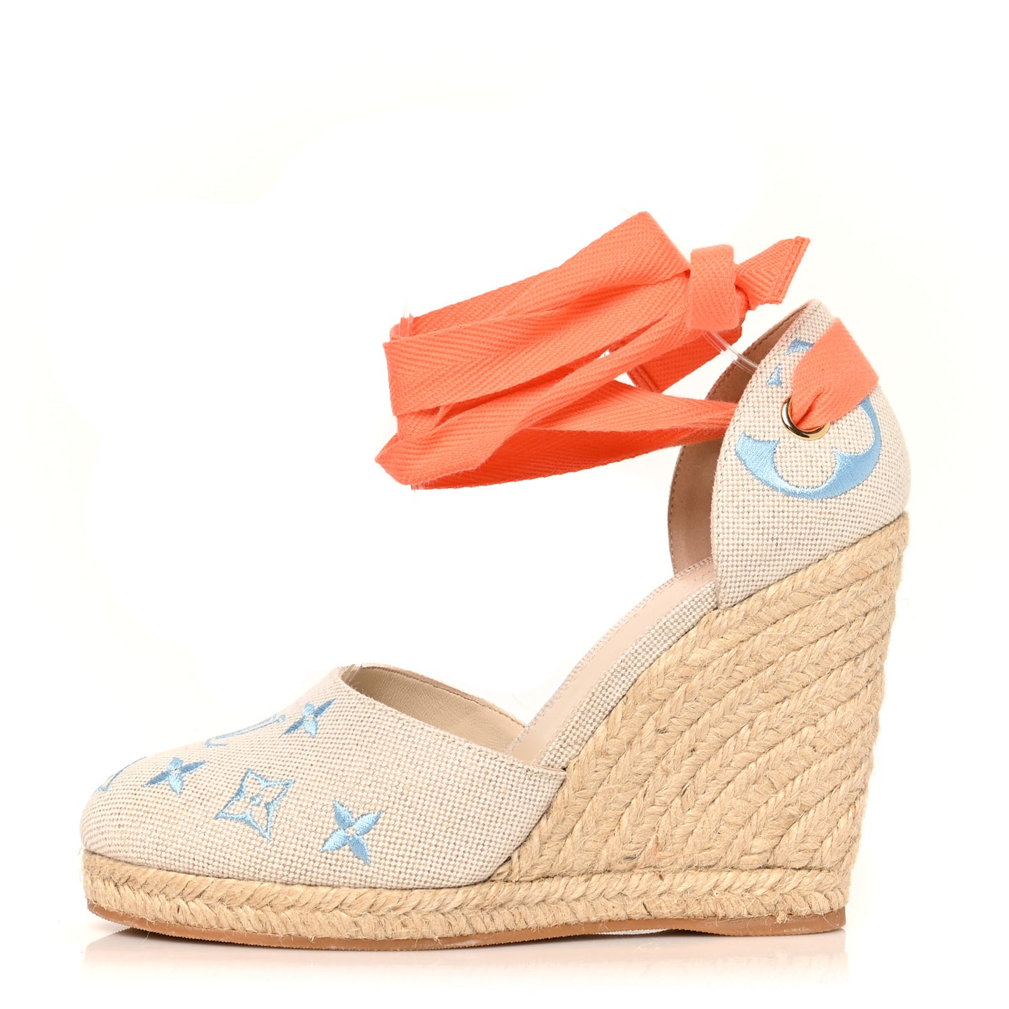 Canvas Monogram Starboard Wedge Espadrilles 40 Blue