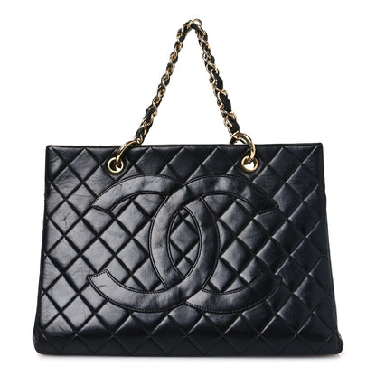 Chanel Lambskin Quilted Grand Shopping Tote GST Black 1 of 13