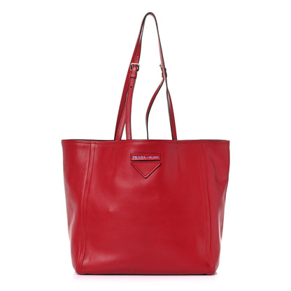 Prada City Calfskin Shopping Tote Red 3 of 24