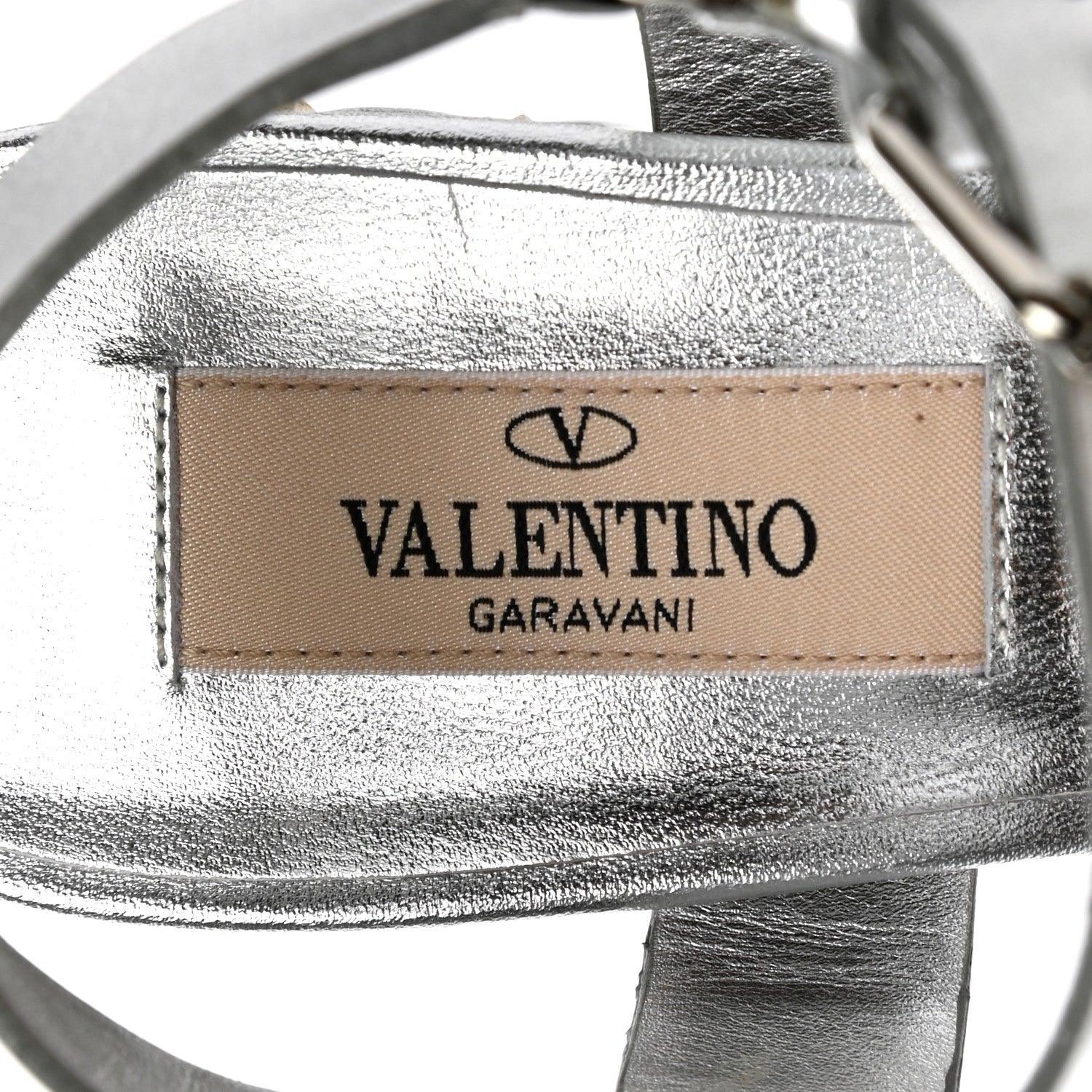 Valentino Garavani Metallic Nappa Quilted Rockstud Spike Platform Sandals 36 Silver 7 of 11