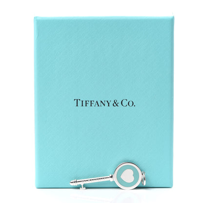 Tiffany Sterling Silver Enamel Heart Key Pendant Blue 3 of 3