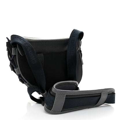 Christian Dior X SACAI Grained Calfskin Technical Fabric Mens Saddle Bag Black 3 of 10