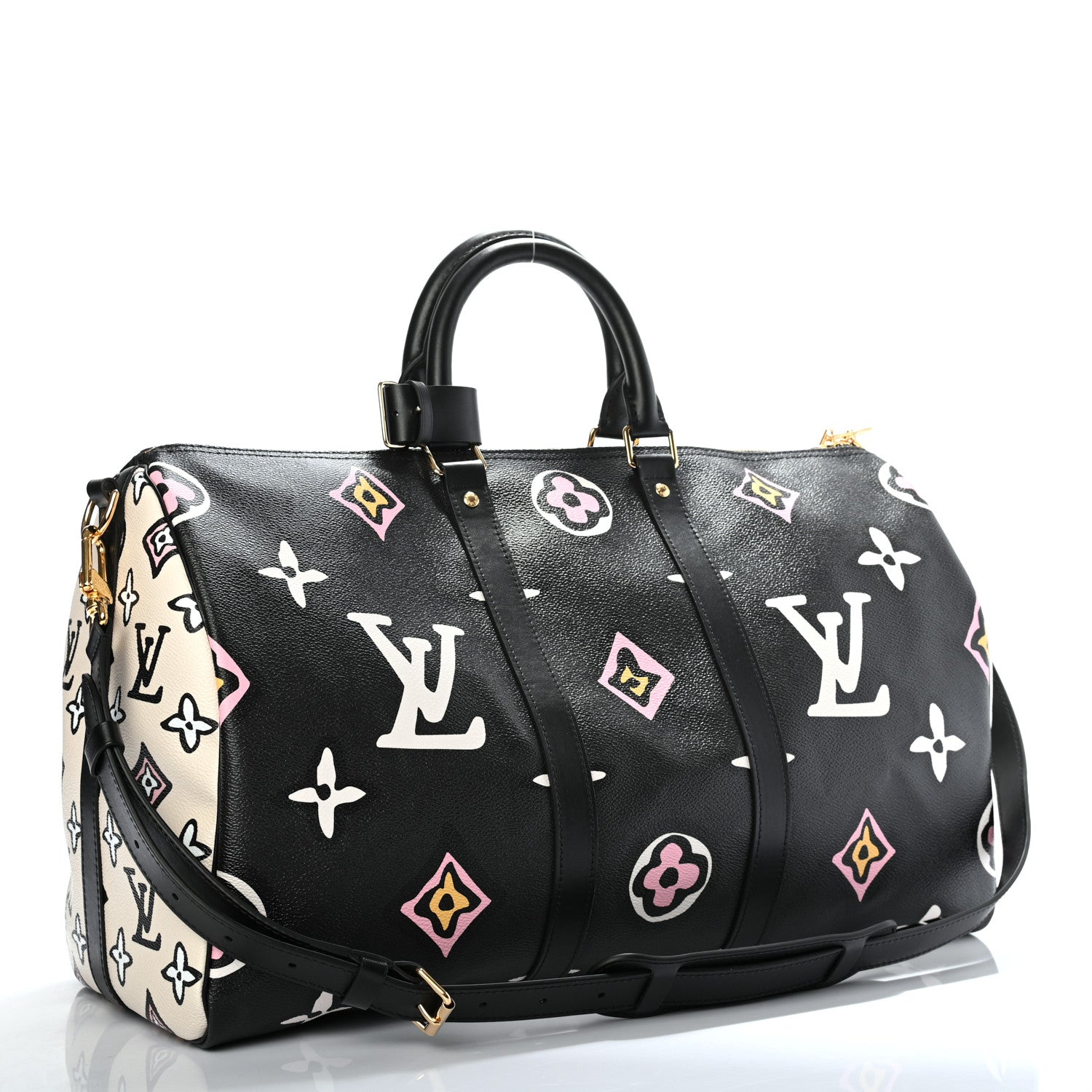 Louis Vuitton Monogram Giant Wild At Heart Keepall Bandouliere 45 Black 2 of 7