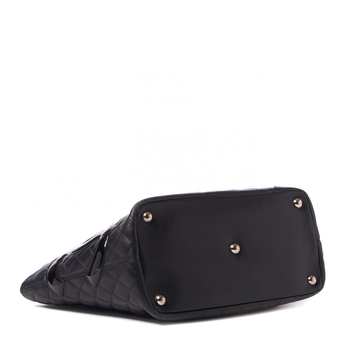 Calfskin Quilted Large Cambon Tote Black