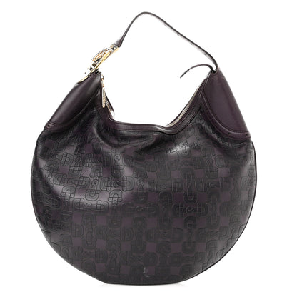 Gucci Calfskin Horsebit Embossed Glam Hobo Burgundy 1 of 17