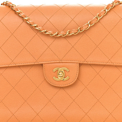 Chanel Caviar Stitched Jumbo Single Flap Orange 9 of 12