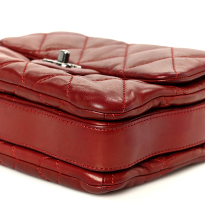 Chanel Lambskin Quilted Mini Chanel 3 Flap Red 11 of 11