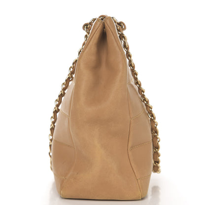 Chanel Calfskin Stitched Chocolate Bar Shopping Tote Beige 18 of 20