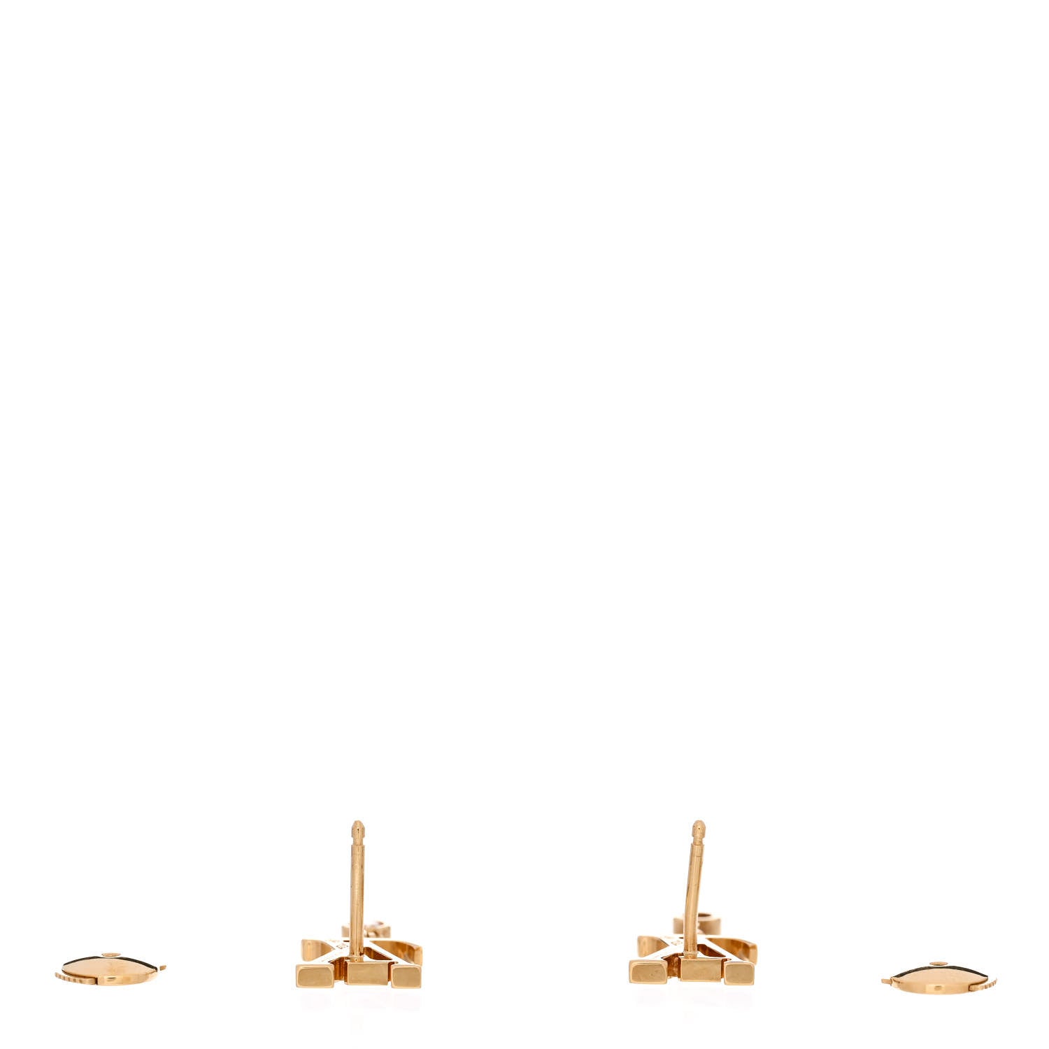 Louis Vuitton 18K Yellow Gold Diamond Idylle Blossom LV Stud Earrings 3 of 5