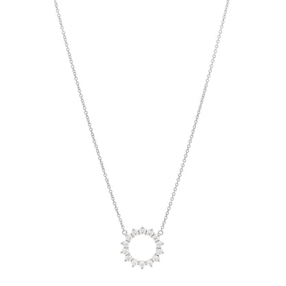 Tiffany Platinum Diamond Small Open Circle Pendant Necklace 1 of 4
