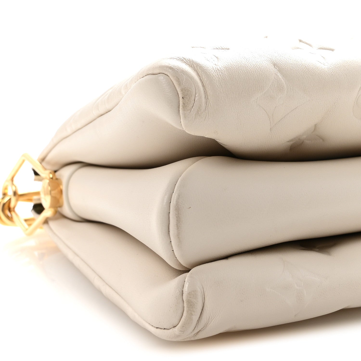 Louis Vuitton Lambskin Embossed Monogram Coussin PM White 8 of 9