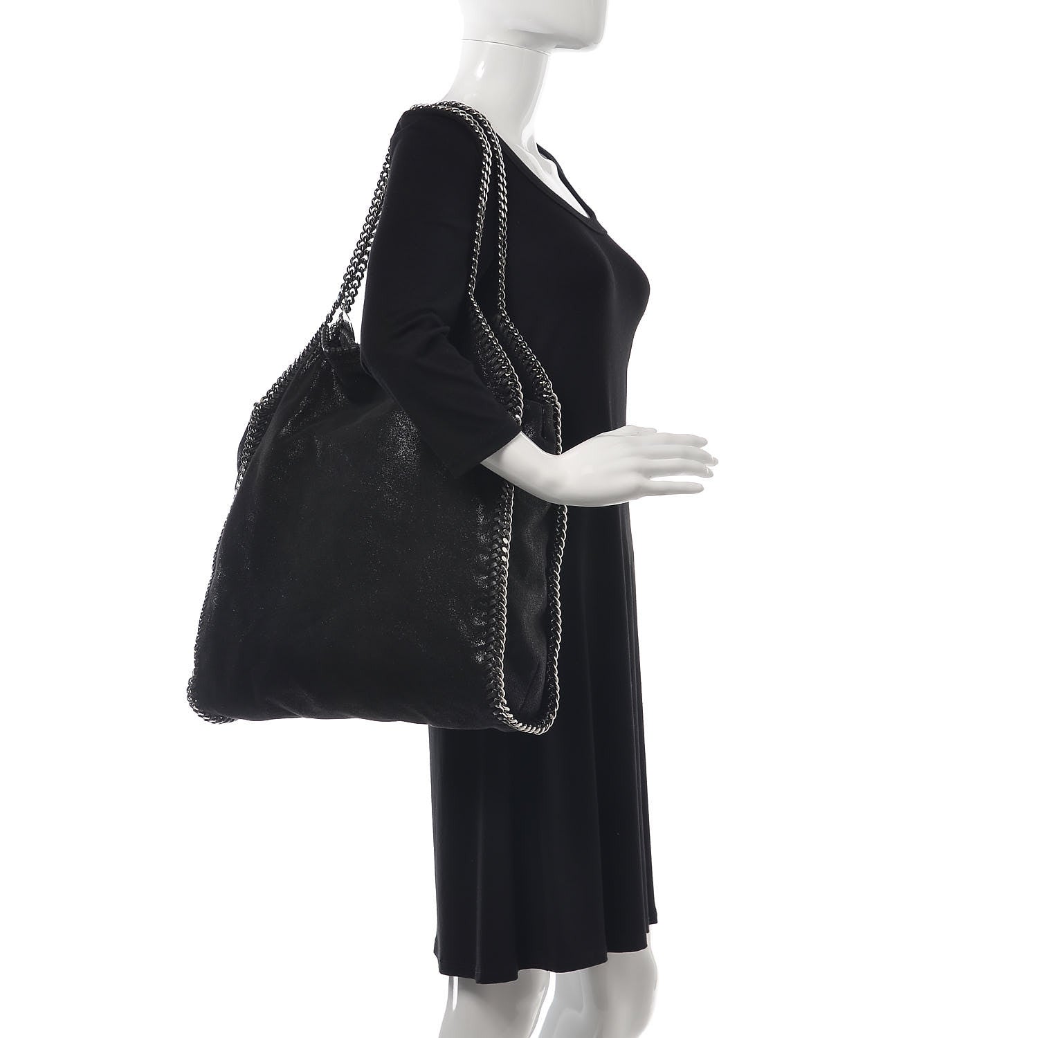 Stella McCartney Shaggy Deer Big Falabella Tote Black 2 of 8